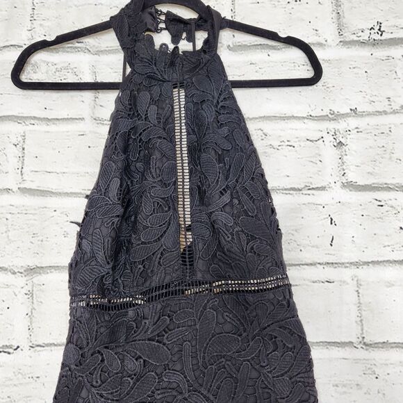 Bardot Kara Lace Halter Knee Length Dress Size 4 XS lace black lbd - Picture 6 of 12
